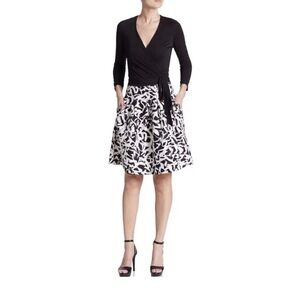 Diane Von Furstenberg Jewel Black And White Wrap Dress Like New Size 4